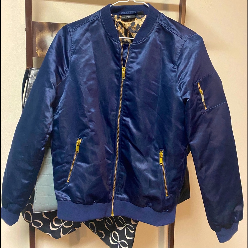 Light satin spring bomber Jacket